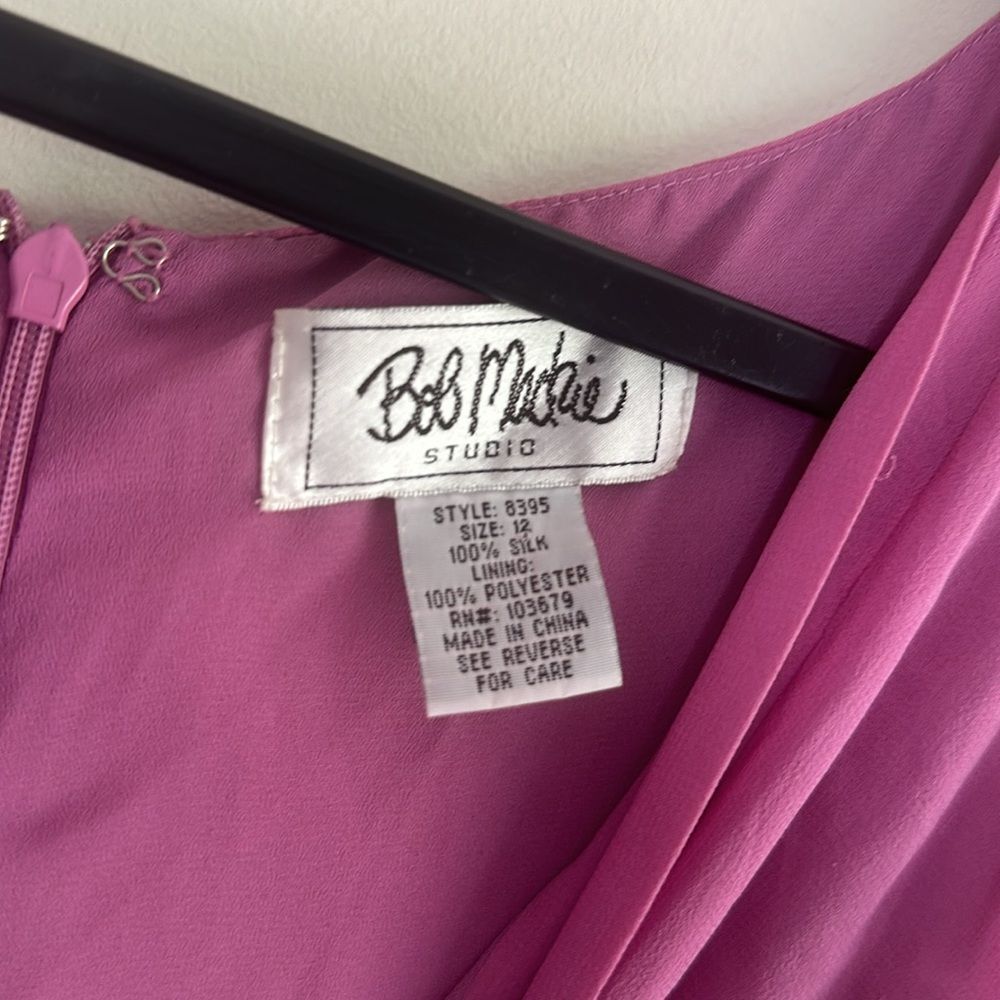 Bob Mackie Muave Short Sleeve Midi Dress Size 12 - Picture 4 of 5
